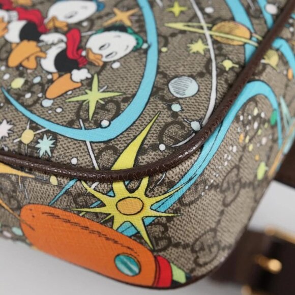 GUCCI GG Supreme Disney Collaboration Waist Bag PVC Beige 602695 Auth 141153M - Picture 3 of 16